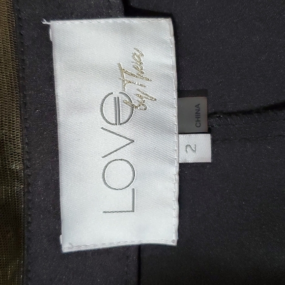 🆕️ NEW LOVE, THEIA Sequin Lace Illusion Back Sleeveless Crepe Jumpsuit 2 - Picture 10 of 10